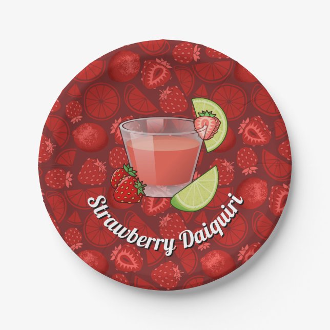Assiettes En Carton Plaques en papier de fraise Daiquiri (Devant)