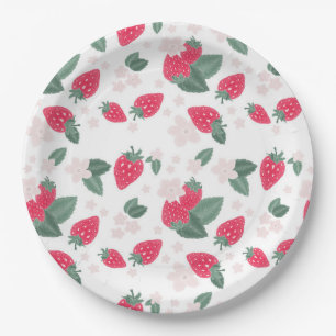 Assiettes En Carton Plaques en papier de fraise rouge