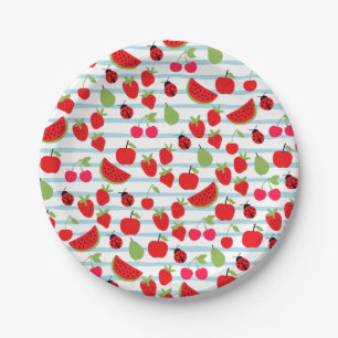 Assiettes En Carton Plaques en papier de fruits d'été triées