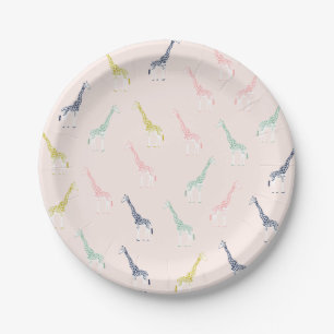 Assiettes En Carton Plaques en papier de la Girafe Cute