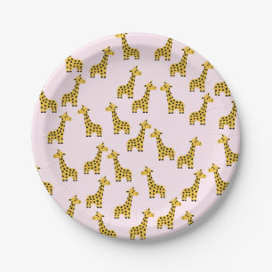 Assiettes En Carton Plaques en papier de la Girafe Cute
