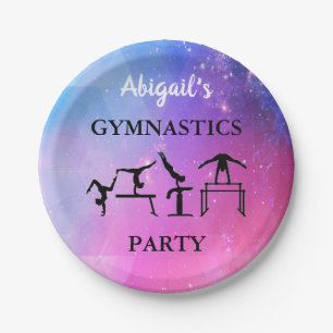 Assiettes En Carton Plaques en papier de la Gymnastique avec son nom!