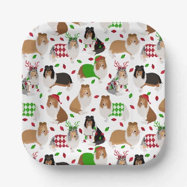 Assiettes En Carton Plaques en papier de Noël (Recto)