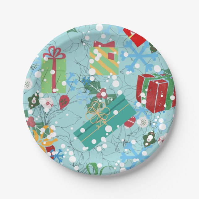 Assiettes En Carton Plaques en papier de Noël (Devant)