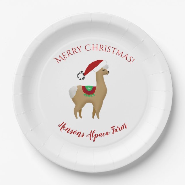 Assiettes En Carton Plaques en papier de Noël Alpaca (Devant)
