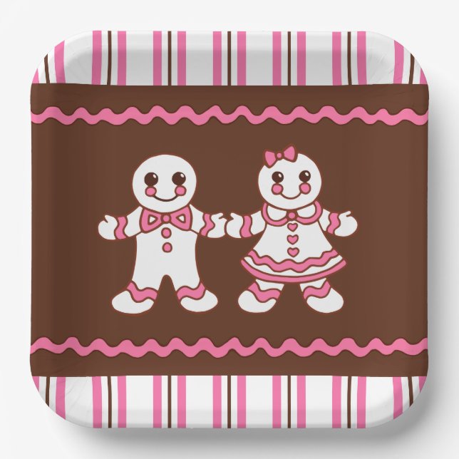 Assiettes En Carton Plaques en papier de Noël Cookies (Recto)