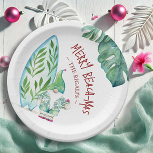 Assiettes En Carton Plaques en papier de Noël de plage Cute Tropical P