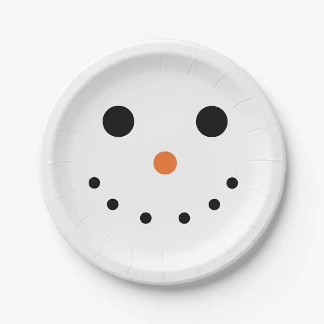 Assiettes En Carton Plaques en papier de Noël de Snowman (Devant)