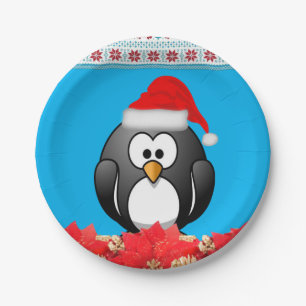 Assiettes En Carton Plaques en papier de Noël, Pingouin
