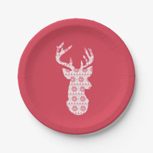 Assiettes En Carton Plaques en papier de rennes de Noël