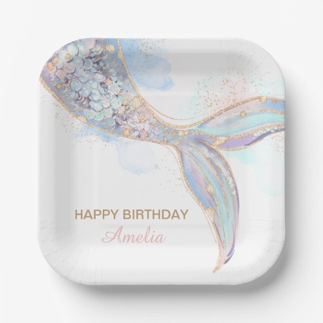 Assiettes En Carton Plaques en papier de sirène (Recto)