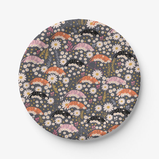 Assiettes En Carton Plaques en papier de tigres mignons (Devant)