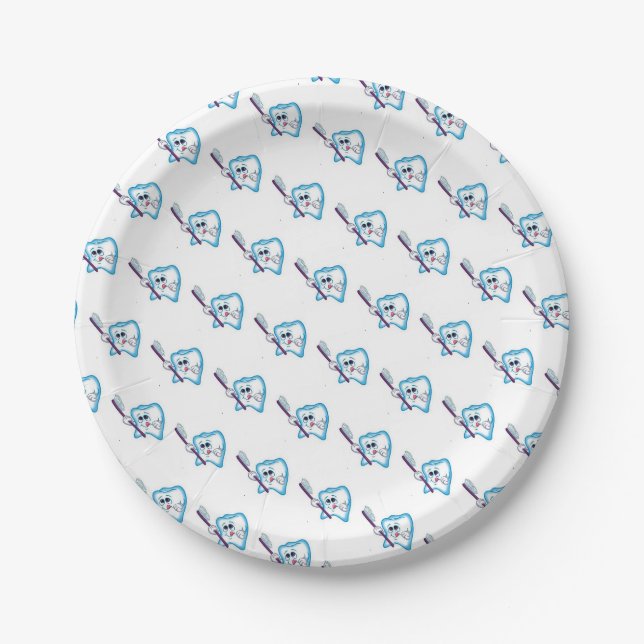 Assiettes En Carton Plaques en papier Dentist Teintures sourire (Devant)