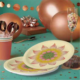 Assiettes En Carton Plaques en papier design Nénuphar chinois