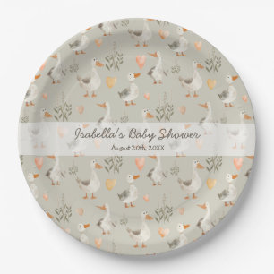 Assiettes En Carton Plaques en papier d'oie d'aquarelle mignonne