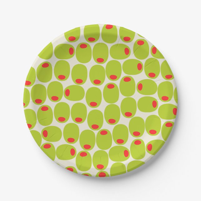 Assiettes En Carton Plaques en papier d'olives mignonnes (Devant)