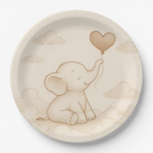 Plaques en papier doux à Baby shower d'éléphant