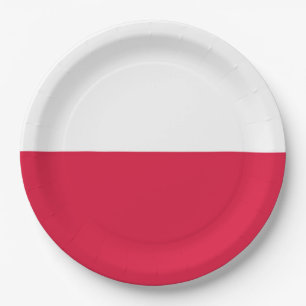 Assiettes En Carton Plaques en papier du drapeau polonais (Pologne)