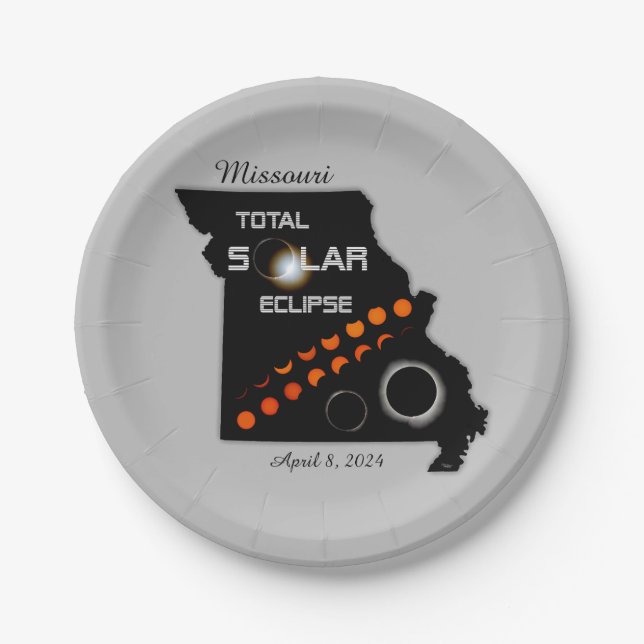 Assiettes En Carton Plaques en papier du Missouri Solar Eclipse (Devant)