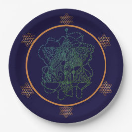 Assiettes En Carton Plaques en papier Emerald Jewish Star