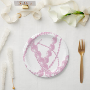 Assiettes En Carton Plaques en papier Fancy Perles Roses