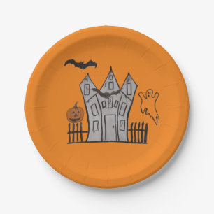 Assiettes En Carton Plaques en papier festif d'Halloween