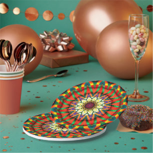 Assiettes En Carton Plaques en papier Fractal Design Star Festive