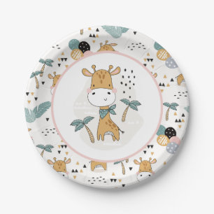 Assiettes En Carton Plaques en papier girafe