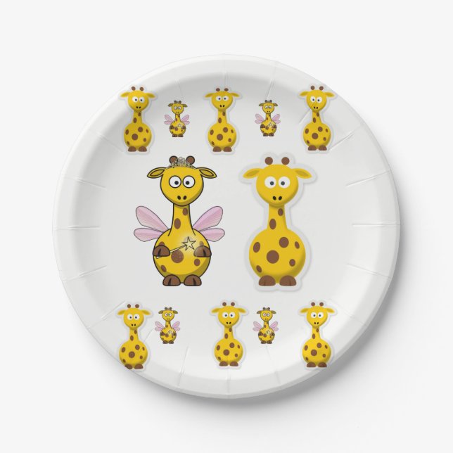 Assiettes En Carton Plaques en papier Giraffe (Devant)