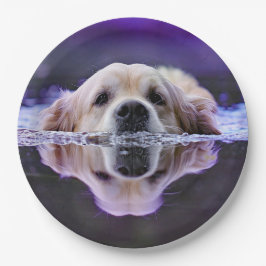 Assiettes En Carton Plaques en papier Golden Retriever