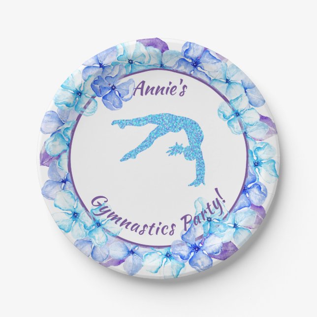 Assiettes En Carton Plaques en papier gymnastique florale (Devant)