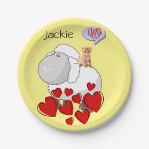 Assiettes En Carton Plaques en papier, Heureuse Sainte-Valentin Chevet