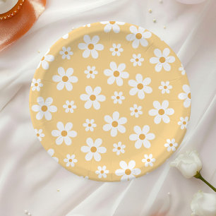 Assiettes En Carton Plaques en papier jaune marguerite super