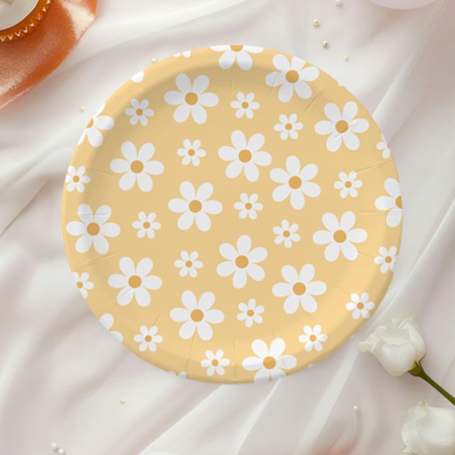 Assiettes En Carton Plaques en papier jaune marguerite super (Créateur téléchargé)