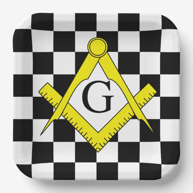 Assiettes En Carton Plaques en papier Masonic Lodge (Recto)