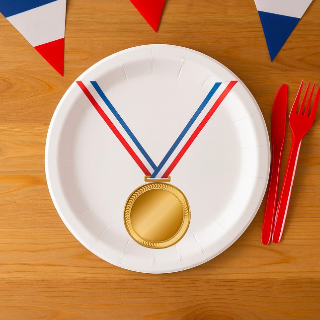 Assiettes En Carton Plaques en papier Médaille d'or (Créateur téléchargé)