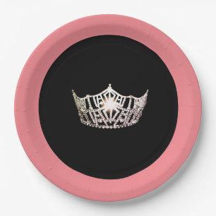 Assiettes En Carton Plaques en papier Miss America Silver Crown 9"