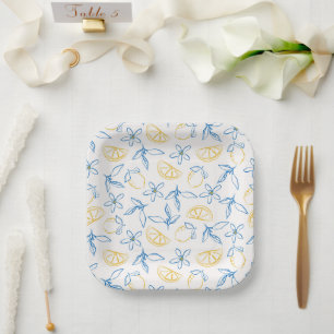 Assiettes En Carton Plaques en papier Motif citron