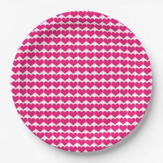 Assiettes En Carton Plaques en papier Motif Coeurs mignons roses