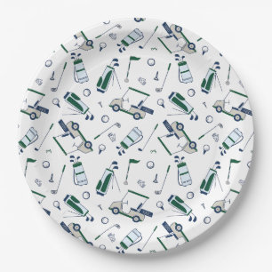 Assiettes En Carton Plaques en papier Motif de golf