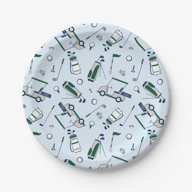 Assiettes En Carton Plaques en papier Motif de golf (Devant)