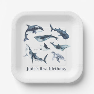 Assiettes En Carton Plaques en papier Ocean Animaux