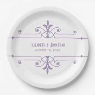 Assiettes En Carton Plaques en papier ornementale violet v2