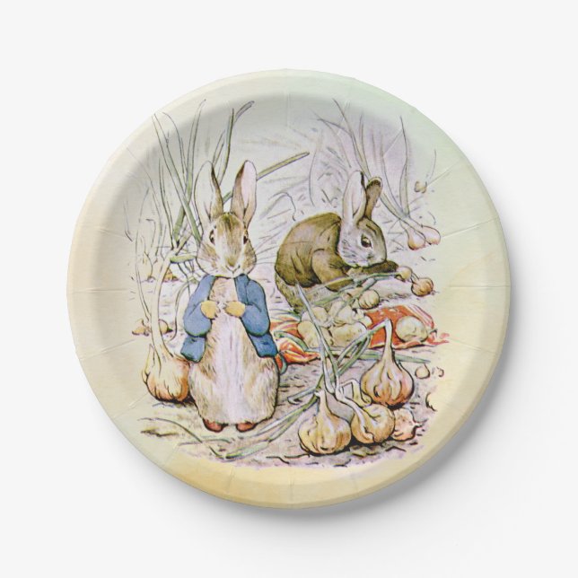 Assiettes En Carton Plaques en papier Peter Rabbit Onions (Devant)