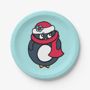 Assiettes En Carton Plaques en papier pingouin de Noël