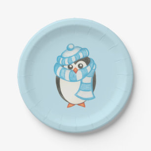 Assiettes En Carton Plaques en papier pingouin mignonnes