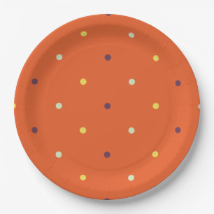 Assiettes En Carton Plaques en papier Pois d'automne