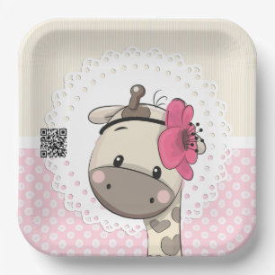 Assiettes En Carton Plaques en papier pour bébé rose
