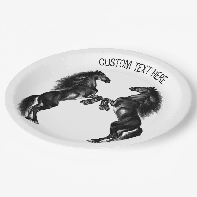 Assiettes En Carton Plaques en papier pour chevaux sauvages droits ave (Angle)