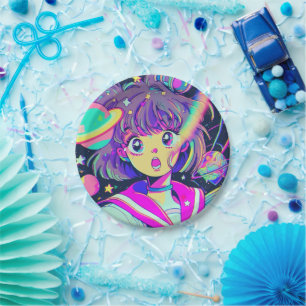 Assiettes En Carton Plaques en papier pour filles Kawaii Anime